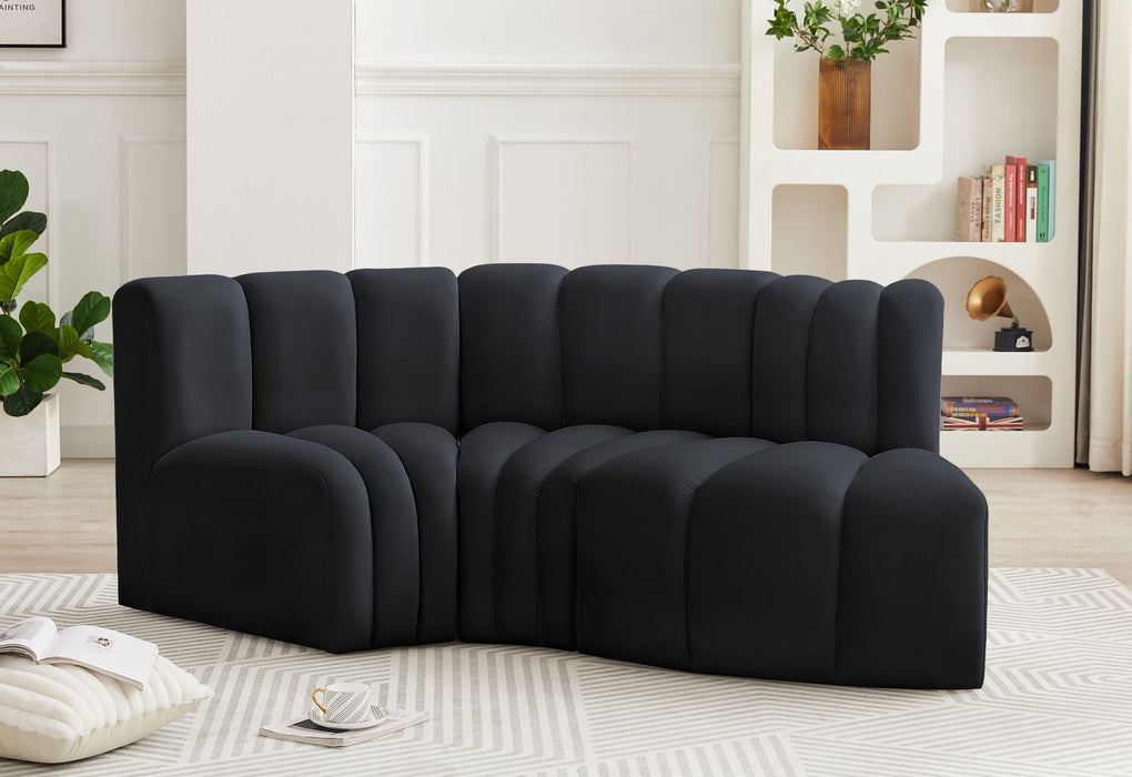 Arc - Velvet 3 Piece Modular L-Shaped Sofa - Simple Home Plus
