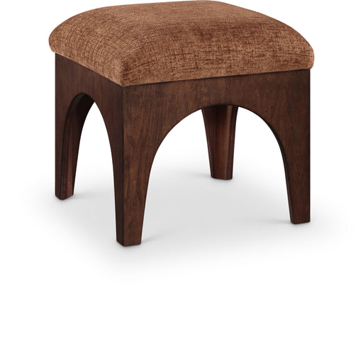 Lawson - Chenille Fabric Upholstered Ottoman - Walnut Base - Simple Home Plus