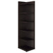 Alder - 6-Shelf Corner Bookcase - Cappuccino - Simple Home Plus