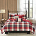 Ridge - 6 Piece Reversible Herringbone Coverlet Set - Red - Simple Home Plus