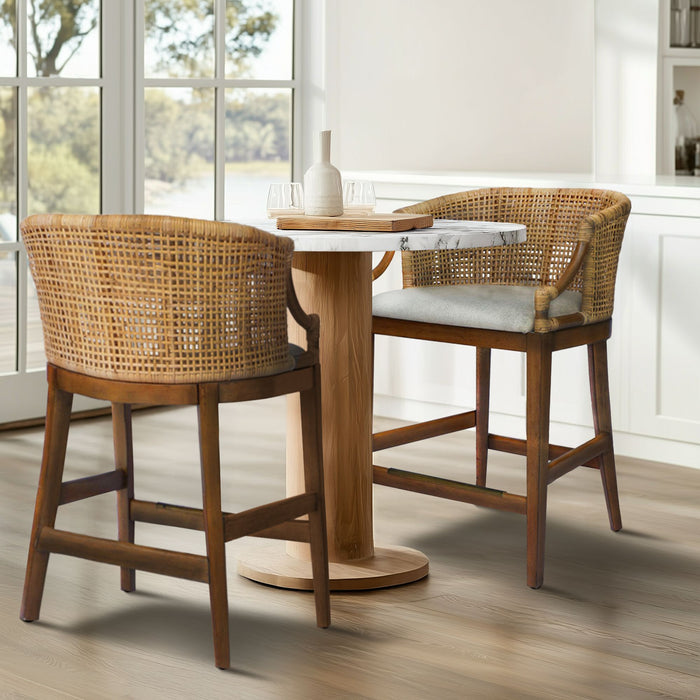 Playa - Handcrafted Rattan Counter Stool - Natural - Simple Home Plus