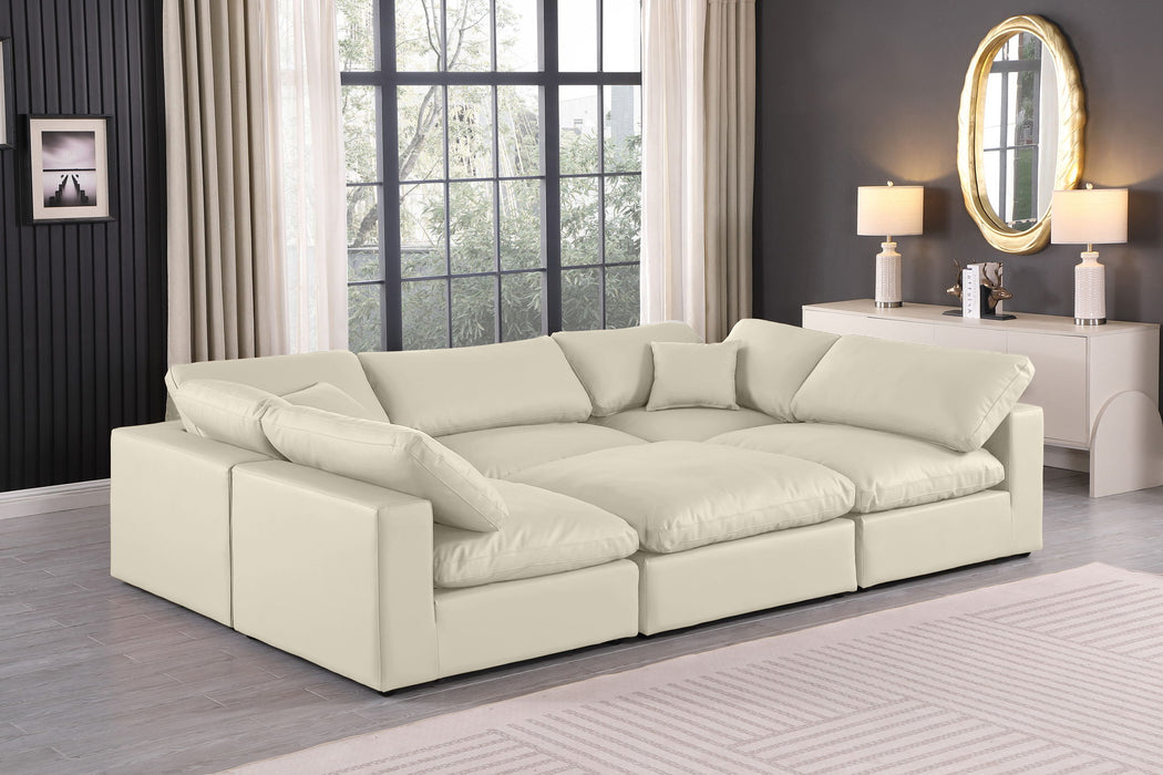 Comfy - 6 Piece Faux Leather Sectional - Simple Home Plus