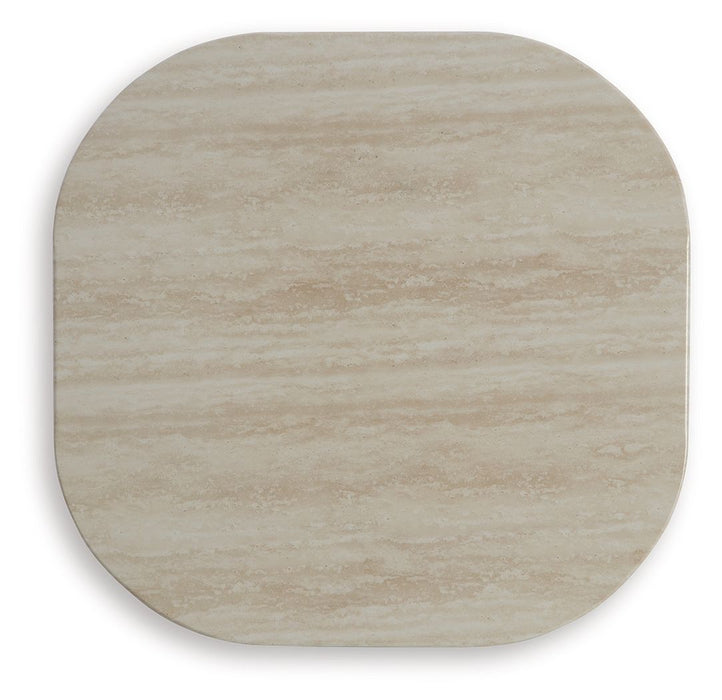 Kimora - Beige / Dark Brown - Square End Table - Simple Home Plus