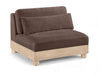 Turin - Chenille Fabric Upholstered Modular Armless Chair - Natural Base - Simple Home Plus