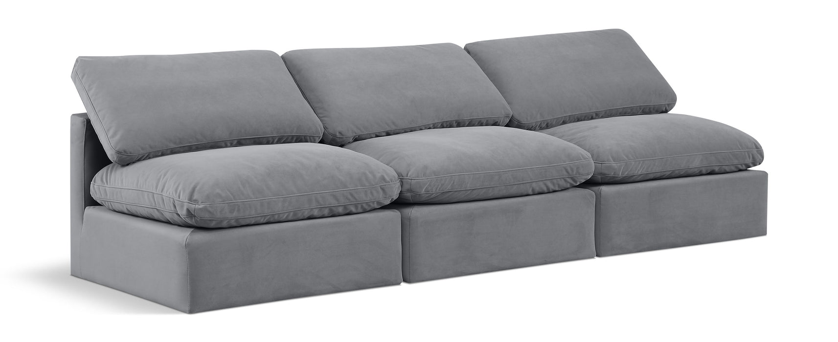 Indulge - Velvet 3 Seat Modular Armless Sofa - Simple Home Plus