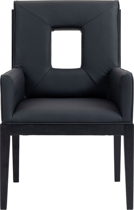 Gwendolyn - Faux Leather Dining Arm Chair With Black Frame - Simple Home Plus