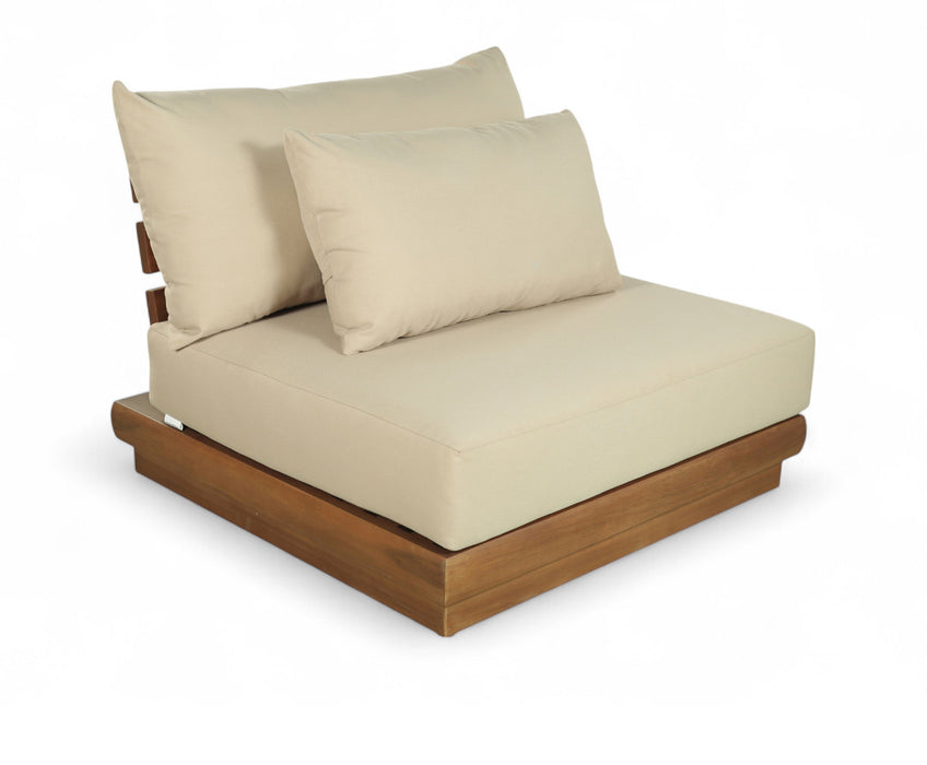 Mirella - Water Resistant Fabric Upholstered Outdoor Patio Modular Armless Chair - Simple Home Plus