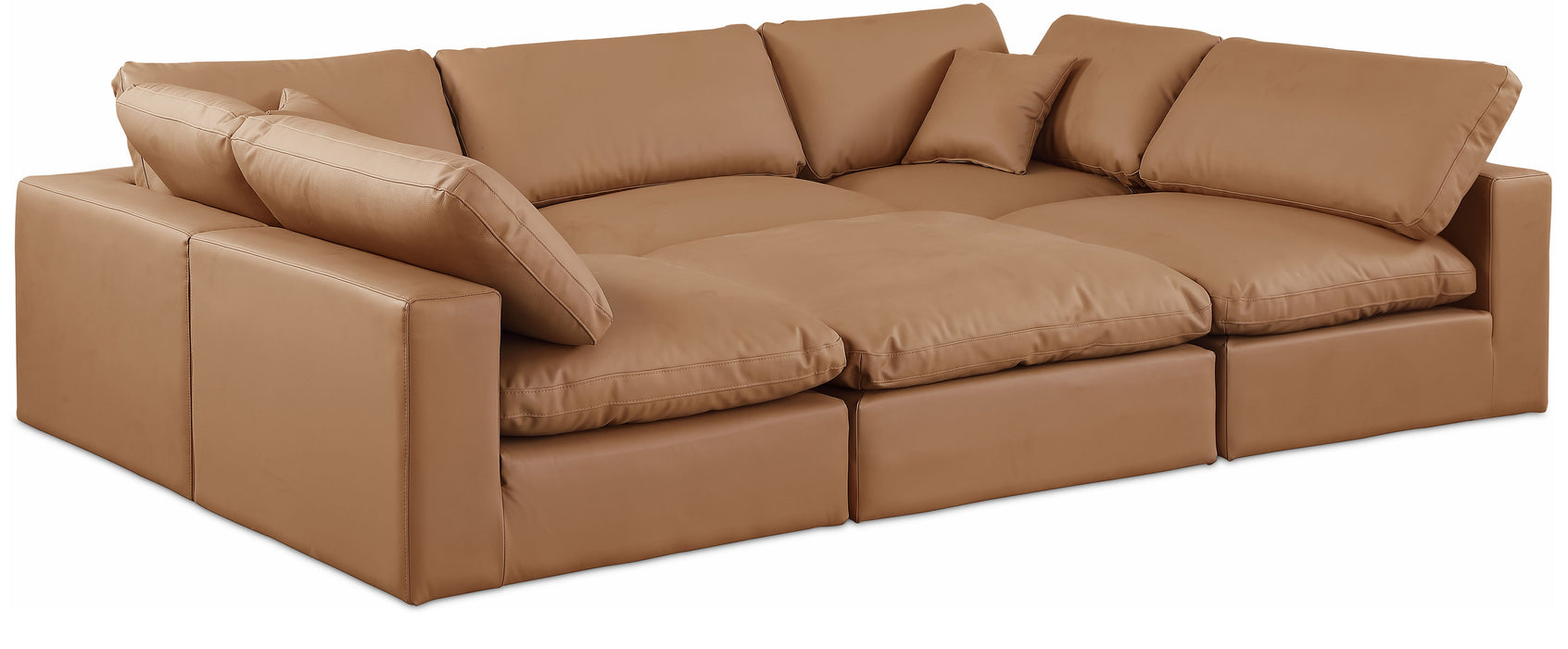 Comfy - 6 Piece Faux Leather Sectional - Simple Home Plus