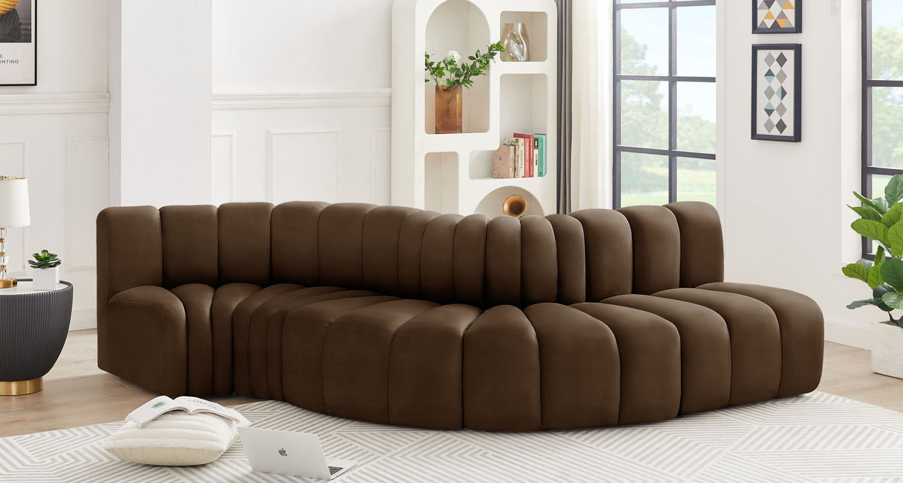 Arc - Velvet 5 Piece Modular Sofa - Simple Home Plus