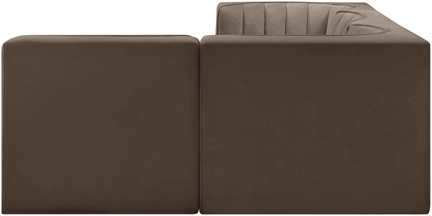 Rummi - Velvet Performance Fabric Upholstered 4 Piece Modular Sectional - Simple Home Plus