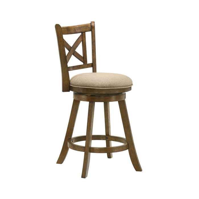 Kodi - Modern Farmhouse Swivel Wood Counter Height Kitchen Bar Stool - Simple Home Plus