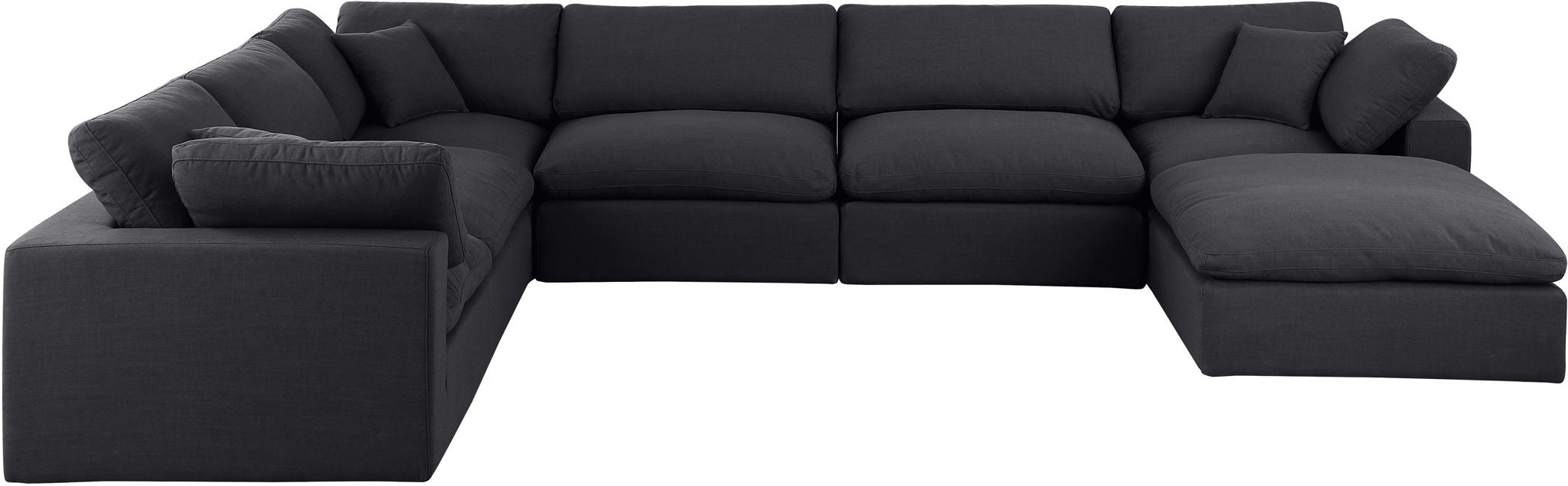 Comfy - 7 Piece Linen Modular Sectional With Chaise - Simple Home Plus