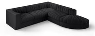 Rummi - Velvet Performance Fabric Upholstered 5 Piece Modular Sectional - Simple Home Plus