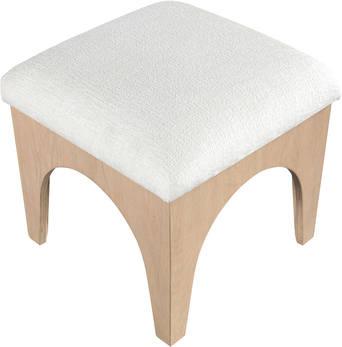 Lawson - Chenille Fabric Ottoman - Natural Base - Simple Home Plus