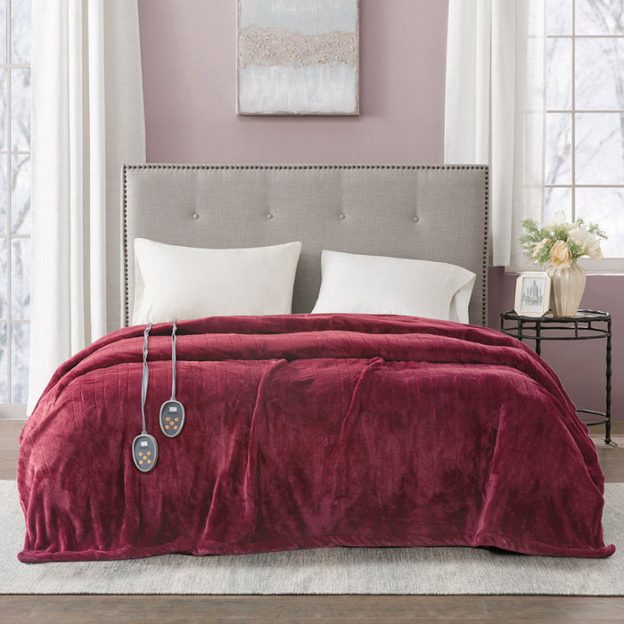 Heated Plush - Queen Blanket - Red - Simple Home Plus
