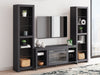 Cayberry - Black - 3-Piece Entertainment Center With Electric Fireplace - Simple Home Plus