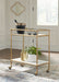 Plattfield - Antique Gold Finish - Bar Cart - Simple Home Plus