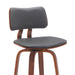 Pico - Swivel Walnut Wood Faux Leather Stool - Simple Home Plus