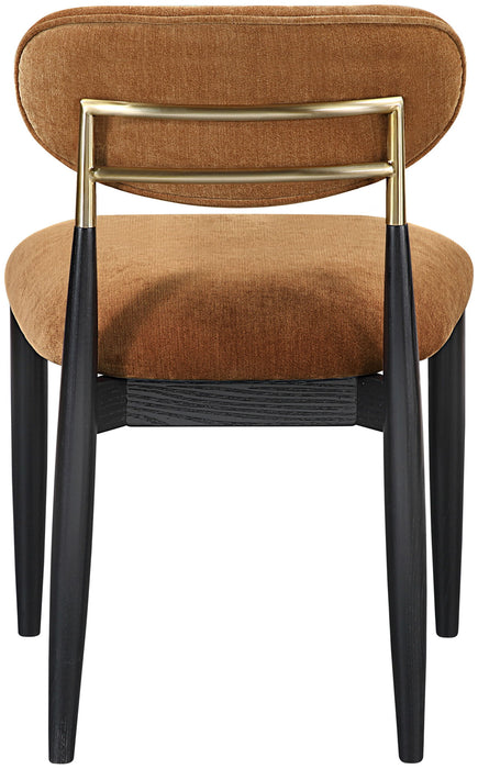 Riccio - Fabric Dining Side Chair (Set of 2) - Black And Gold Frame - Simple Home Plus