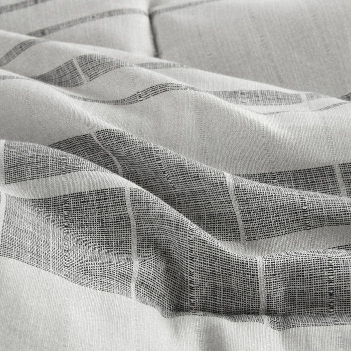 Rhodes - 4 Piece Stripe Comforter Set With Throw Pillow - Gray / Multi - Simple Home Plus
