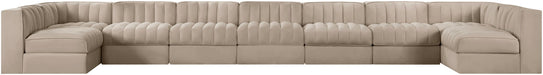 Rummi - Armless Velvet Performance Fabric Upholstered 9 Piece Modular Sectional - Simple Home Plus