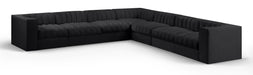Rummi - Symmetrical Velvet Performance Fabric Upholstered 7 Piece Modular Sectional (With 3 Corner Chairs) - Simple Home Plus