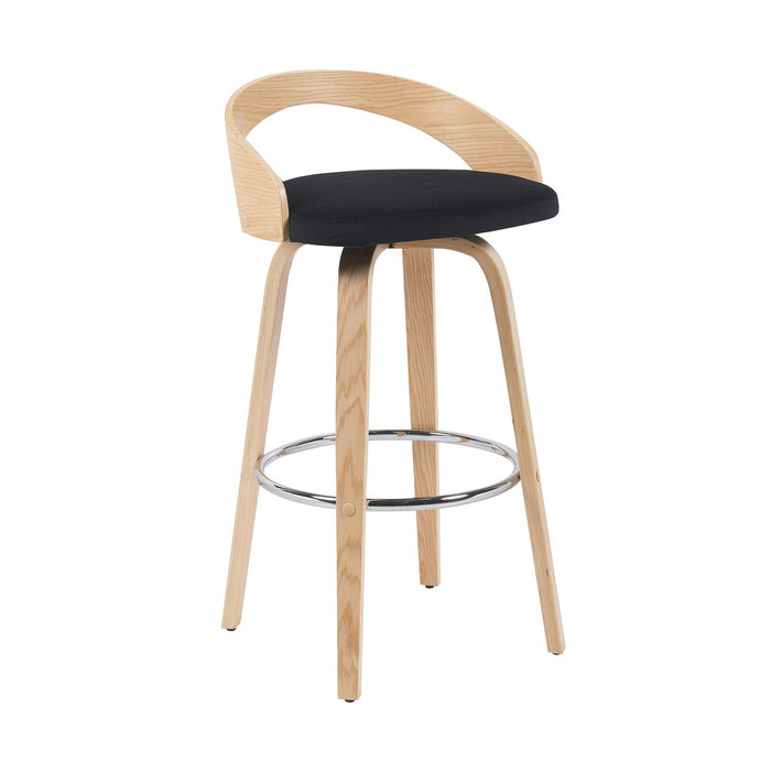 Sonia - Modern Swivel Bar Height Stool - Patterned Oak Wood Finish - Simple Home Plus