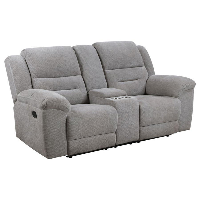 Gilson - Chenille Upholstered Reclining Loveseat - Gray - Simple Home Plus