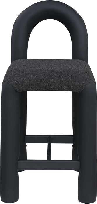 Amari - Vegan Leather and Boucle Fabric Stool - Simple Home Plus