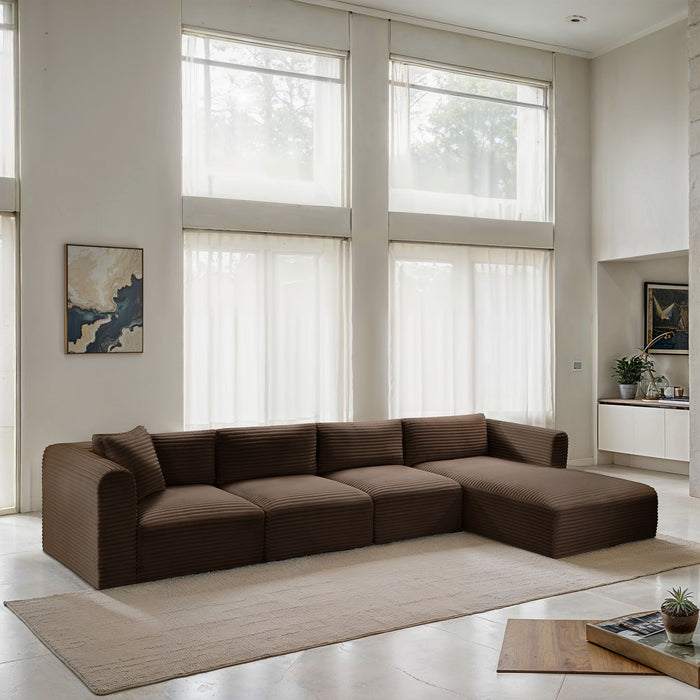 Shaggy - 4 Piece Modular Sectional - Simple Home Plus