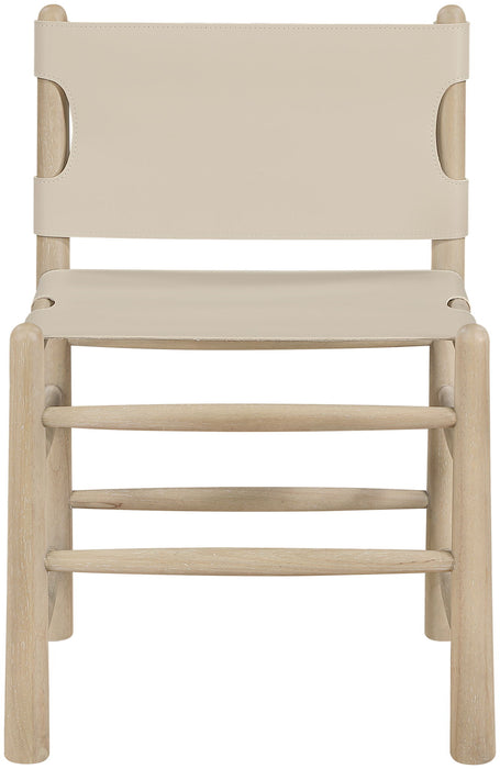 Santos - Vegan Leather Upholstered Dining Chair With Stained Natural Base (Set of 2) - Simple Home Plus