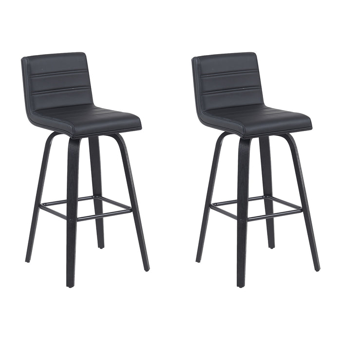 Vienna - Modern Swivel Bar Height Stool - Black Brushed Wood Frame - Simple Home Plus