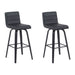 Vienna - Modern Swivel Bar Height Stool - Black Brushed Wood Frame - Simple Home Plus