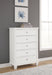 Fortman - White - Five Drawer Chest - Simple Home Plus
