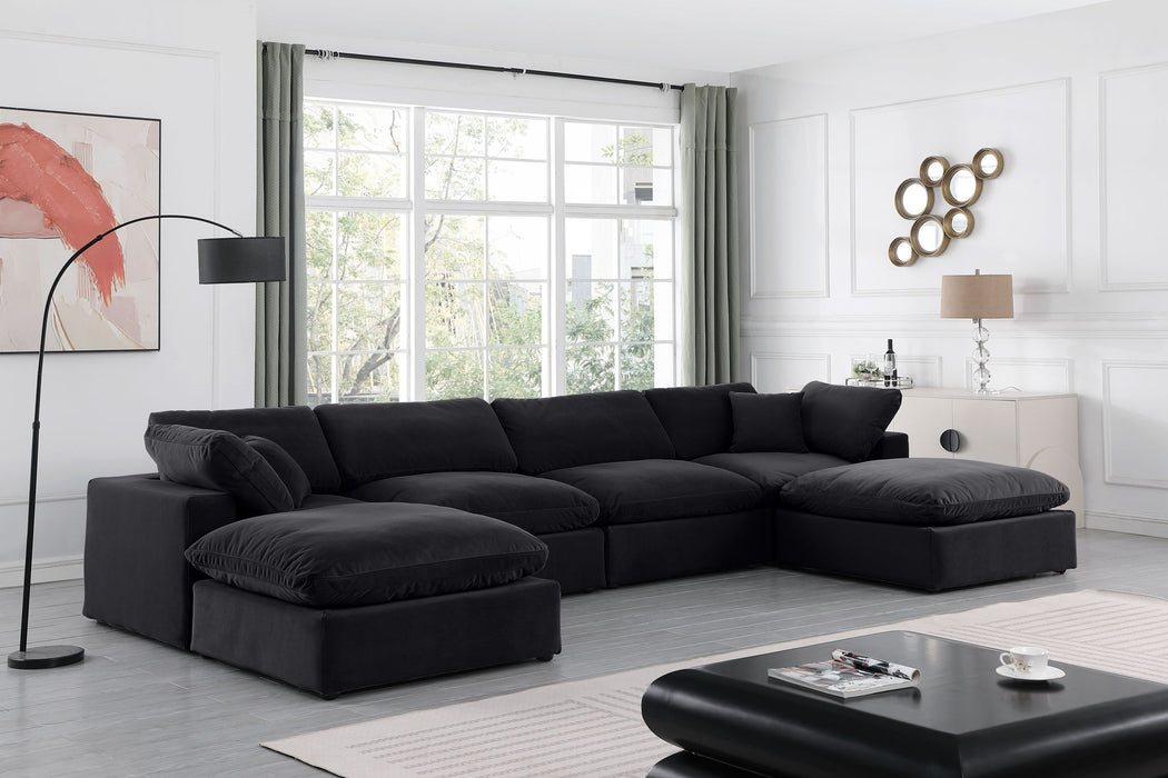 Comfy - 6 Piece Velvet Modular Double Chaise Sectional - Simple Home Plus