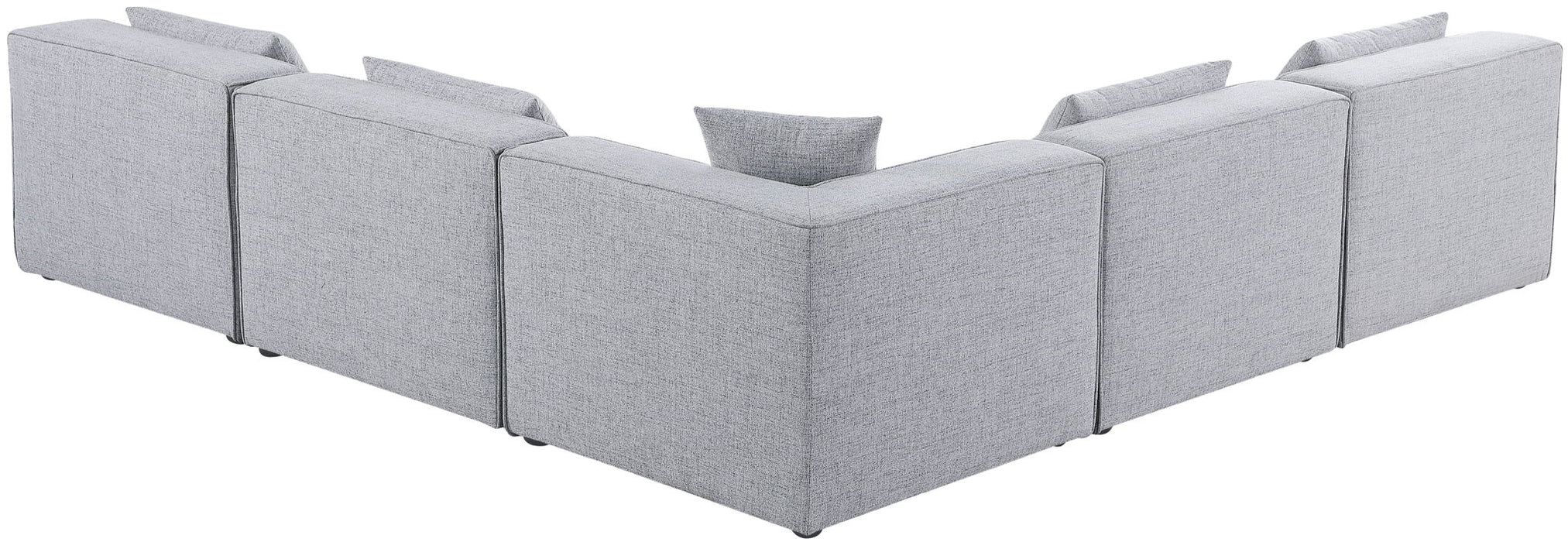 Cube - Linen 5 Piece Modular Corner Armless Sectional - Simple Home Plus