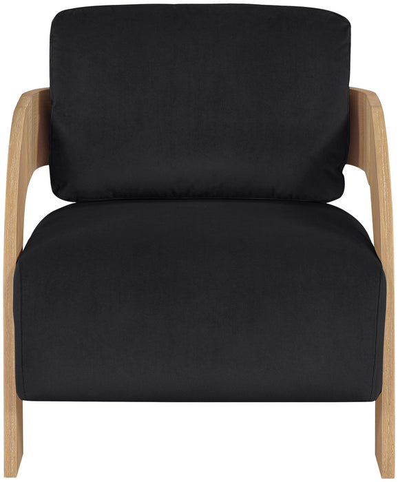 Cedra - Velvet Performance Fabric Upholstered Accent Chair - Natural Frame