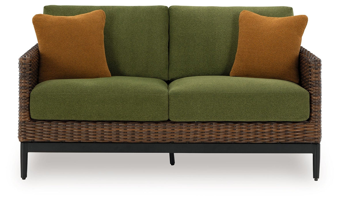 Horizon Hall - Brown / Green - Loveseat With Cushion - Simple Home Plus
