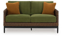 Horizon Hall - Brown / Green - Loveseat With Cushion - Simple Home Plus