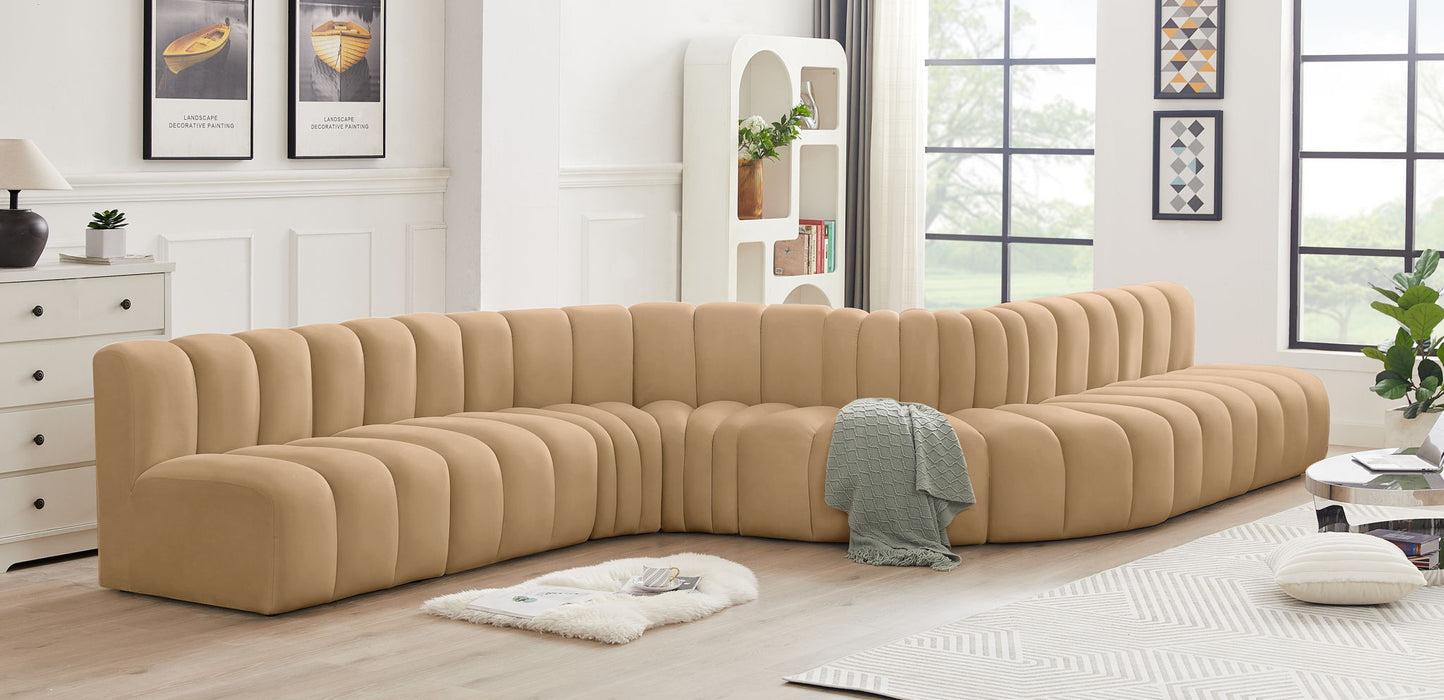Arc - Velvet 8 Piece Curved Modular Sofa - Simple Home Plus