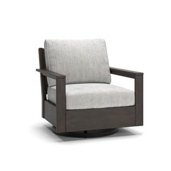 Mesa Valley - Swivel Lounge With Cushion - Light Gray / Dark Brown - Simple Home Plus
