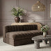 Rummi - Velvet Performance Fabric Upholstered 2 Piece Modular Armless Loveseat - Simple Home Plus