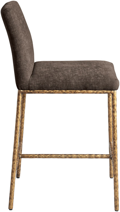 Reeves - Chenille Fabric Upholstered Counter Stool (Set of 2) - Gold Base - Simple Home Plus