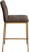 Reeves - Chenille Fabric Upholstered Counter Stool (Set of 2) - Gold Base - Simple Home Plus