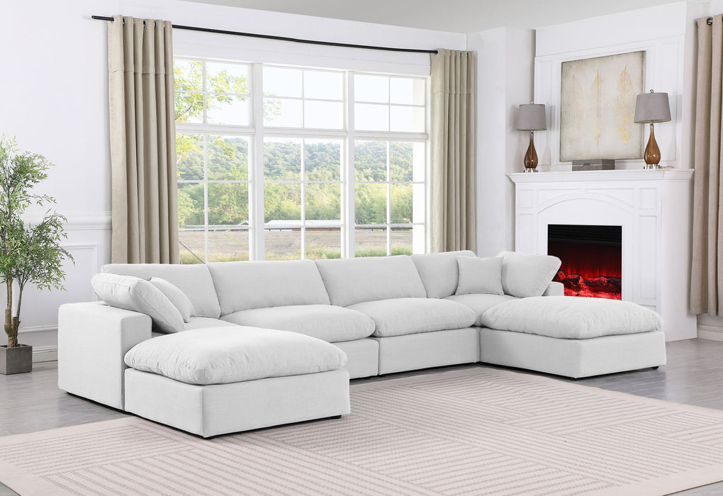 Comfy - 6 Piece Linen Modular Double Chaise Sectional - Simple Home Plus