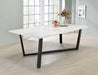 Mayer - Rectangular Faux Marble Dining Table - White - Simple Home Plus