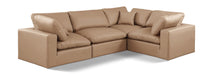 Comfy - 4 Piece Faux Leather Modular Sectional - Tan - Simple Home Plus