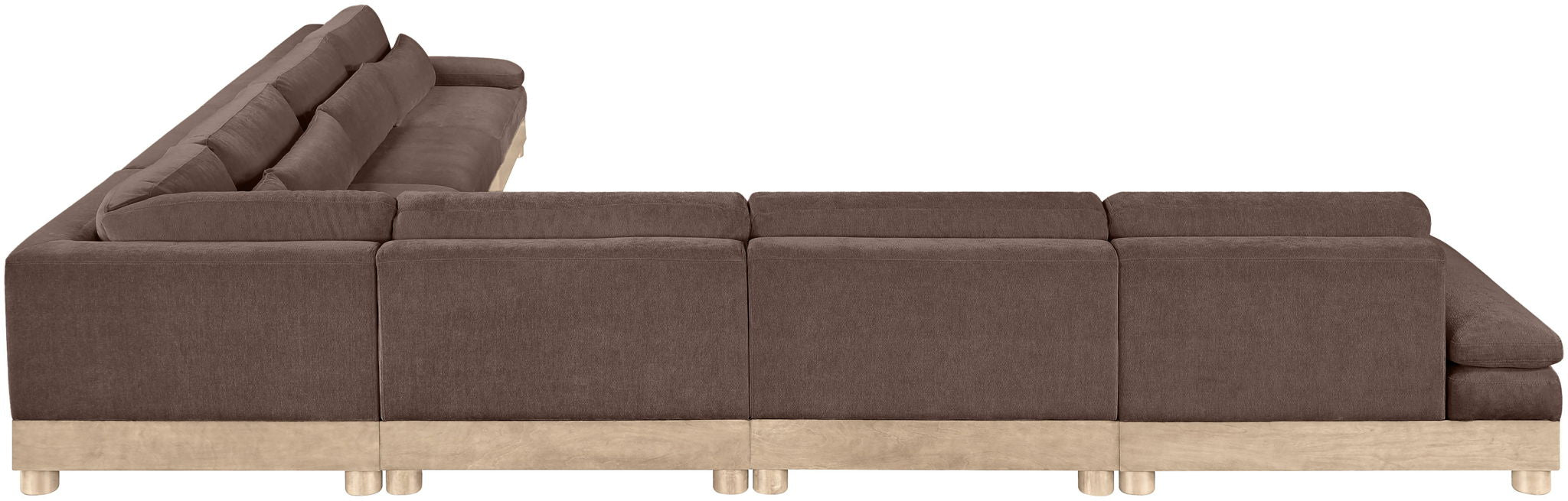 Turin - Chenille Fabric Upholstered Modular Sectional - Brown - Simple Home Plus