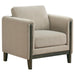 Islington - Fabric Upholstered Panel Arm Accent Chair - Taupe - Simple Home Plus