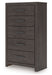 Prendonea - Charcoal - Five Drawer Chest - Simple Home Plus